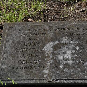 GENADE Hendrik N.A. 1920-1982 &amp; Louise S.A.M. 1916-1981 :: GENADE Louis Christiaan August 1951-1952