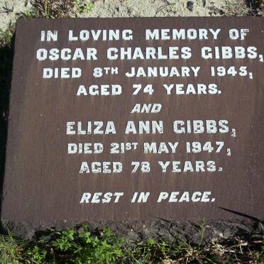 GIBBS Oscar Charles  -1945 &amp; Eliza Ann  -1947 