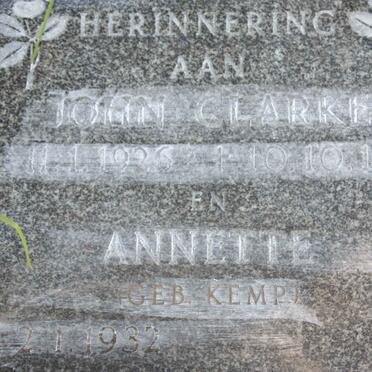 GIANI John Clarke 1926-1982 &amp; Annette KEMP 1932-
