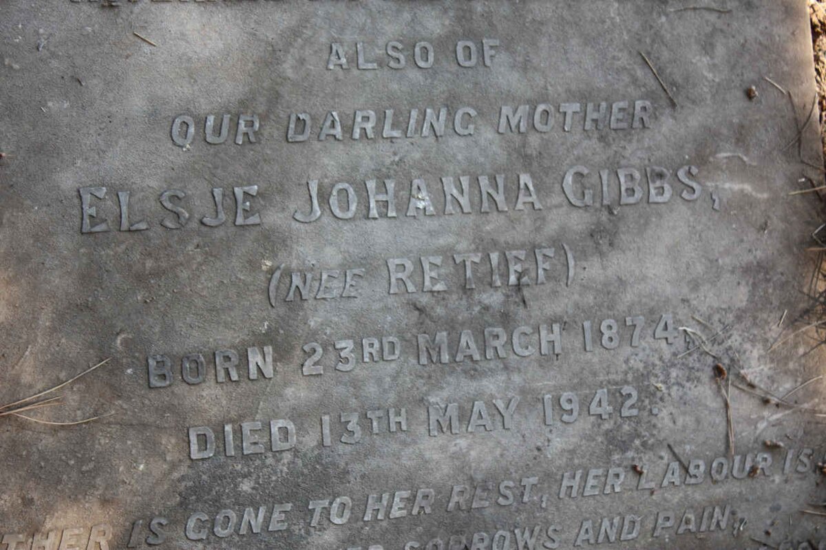 GIBBS Elsje Johanna nee RETIEF 1874-1942