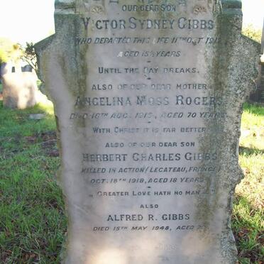 GIBBS Victor Sydney -1912 :: ROGERS Angelina Moss -1915