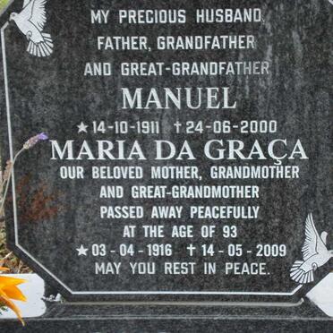 GONCALVES Manuel 1911-2000 &amp; Maria Da Graca 1916-2009