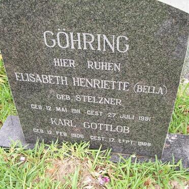 GOHRING Karl Gottlob 1906-1988 &amp; Elisabeth Henriette STELZNER 1911-1981