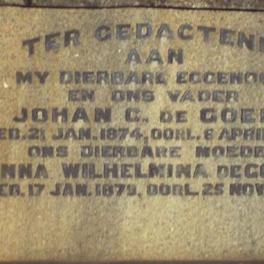 GOEDE Johan C., de 1874-1944 &amp; Anna Wilhelmina 1879-1969