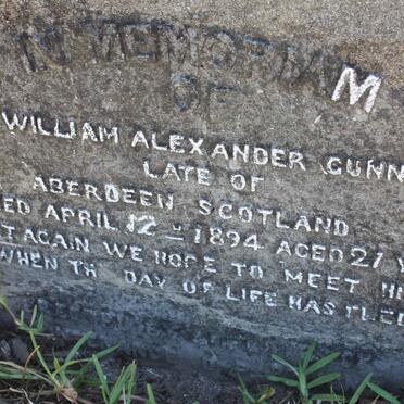 GUNN William Alexander -1894