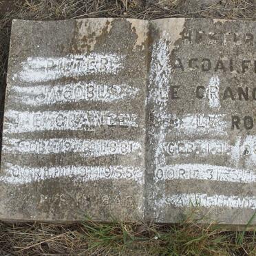 GRANGE Pieter Jacobus, le 1881-1955 &amp; Magdalena LE ROUX 1885-1961