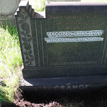GRANGE Jacobus Christiaan, la 1905-1951