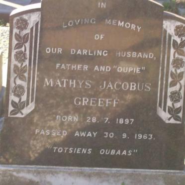 GREEFF Mathys Jacobus 1897-1963