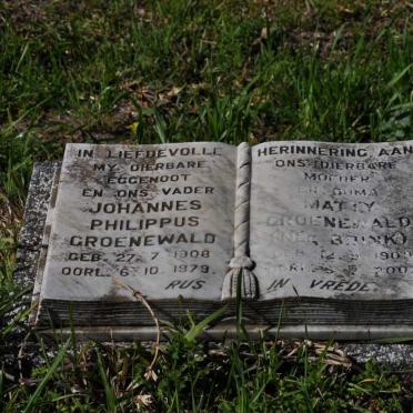 GROENEWALD Johannes Philippus 1908-1979 &amp; Matty BRINK 1909-2003