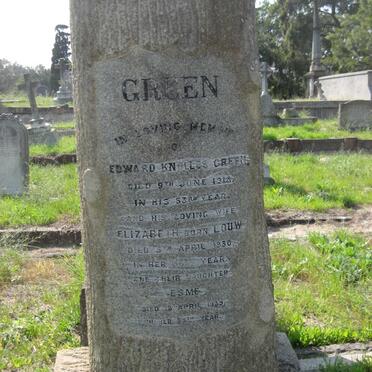 GREEN Edward Knolles -1918 &amp; Elizabeth LOUW -1930 :: GREEN Esme -1939