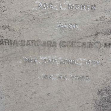 GREENING George Edward -1908 :: MORRIS Willie :: MORRIS Maria Barbara nee GREENING -1928 