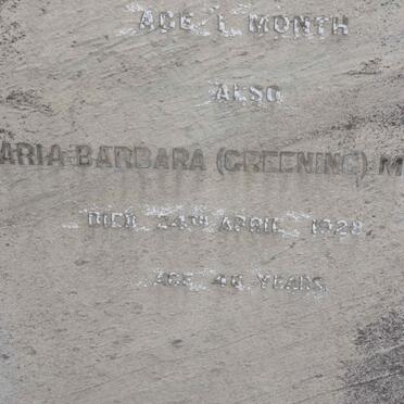 GREENING George Edward -1908 :: MORRIS Willie :: MORRIS Maria Barbara nee GREENING -1928 