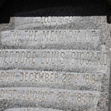 BICCARD Theodore Louis 1887-1897