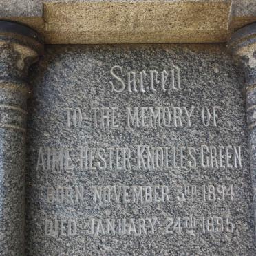 GREEN Aime Hester Knolles 1894-1895