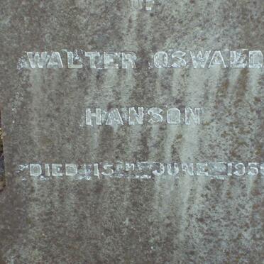 HANSON Walter Oswald  -1936