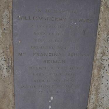 HAWARD William Henry 1825-1863 :: REIMAN Francina Johanna 18?8-1865