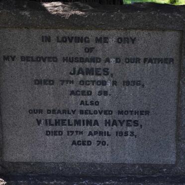 HAYES James -1936 &amp; Wilhelmina -1953 :: ? Sydney :: MARTIN ?