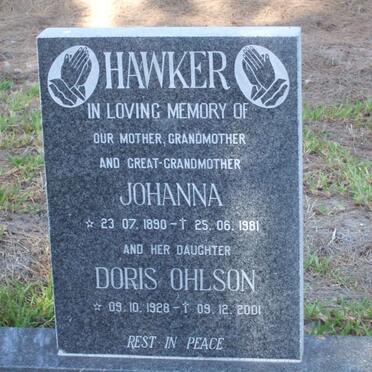 HAWKER Johanna 1890-1981 :: OHLSON Doris 1928-2001