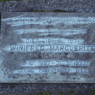 HARRISON Herbert John 1878-1971 &amp; Winifred Marguerite 1887-1977