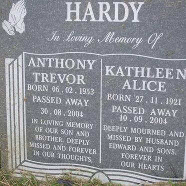 HARDY Anthony Trever 1953-2002 :: HARDY Kathleen Alice 1921-2004