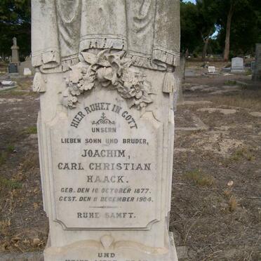 HAACK Joachim Carl Christian 1877-1904