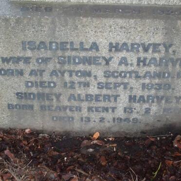 HARVEY Sidney Albert ??-1949 &amp; Isabella -1939