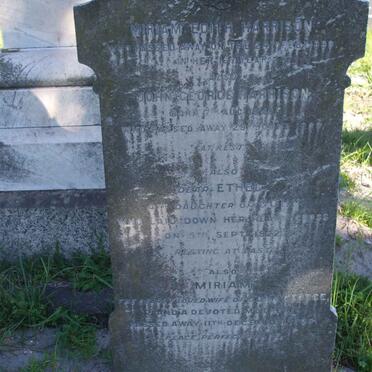 HARRISON John George 1848-1909 &amp; Miriam -1928 :: HARRISON Miriam Edith 1889 :: HARRISON Ethel -1922