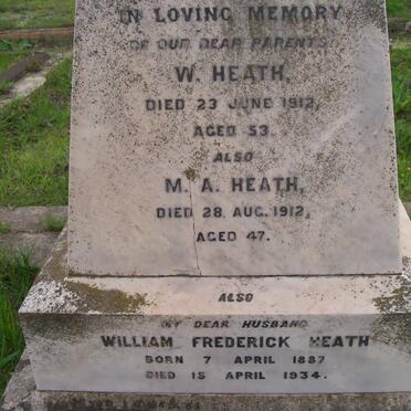 HEATH W. -1912 &amp; M.A. -1912 :: HEATH William Frederick 1887-1934