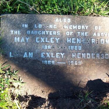 HENDERSON May Exley 1887-1888 :: HENDERSON Lilian Exley 1889-1969