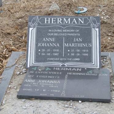 HERMAN Jan Marthinus 1915-1986 &amp; Anne Johanna MANUEL 1916-1982