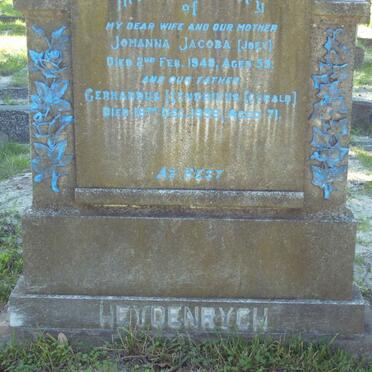 HEYDENRYCH Gerhardus Hendrikus  -1958 &amp; Johanna Jacoba  -1948 
