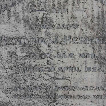 HERHOLDT Hendrik J. 1898-1925