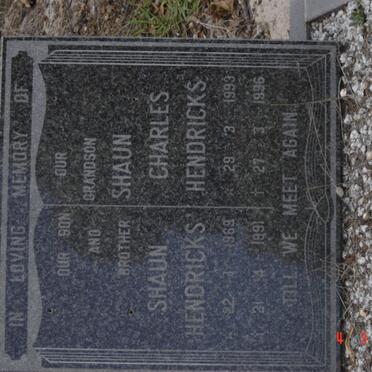 HENDRICKS Shaun 1969-1991 :: HENDRICKS Shaun Charles 1993-1996