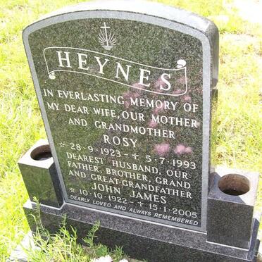 HEYNES John James 1922-2005 &amp; Rosy 1923-1993