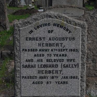 HERBERT Ernest Augustus -1953 &amp; Sarah Leonard -1982