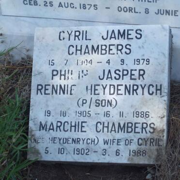 HEYDENRYCH Philip Jasper Rennie 1905-1986 :: CHAMBERS  Cyril James 1904-1979 &amp; Marchie nee HEYDENRYCH 1902-1988