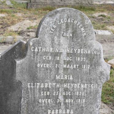 HEYDENRYCH Catharina 1833-1912 :: HEYDENRYCH Elizabeth 1835-1918