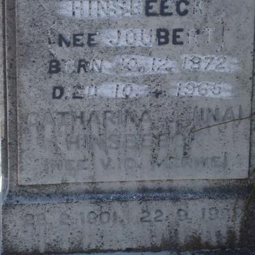HINSBEECK Catharina nee V.D. MERWE 1901-19??