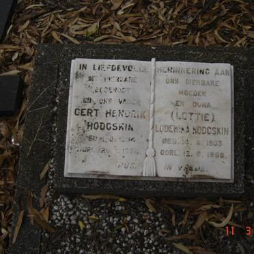 HODGSKIN Gert Hendrik 1894-1974 &amp; Lodewika 1903-1988