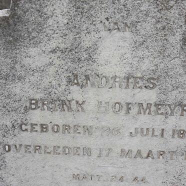 HOFMEYR Andries Brink 1851-1897