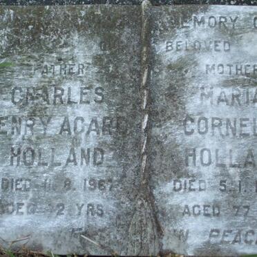 HOLLAND Charles Henry Acard -1967 &amp; Maria Cornelia -1974