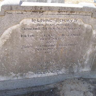 HOLLANDER Hilton Isaac -1957 :: TOERIEN Catherine  -1954 :: HOLLANDER Mavis Catherine  -1960