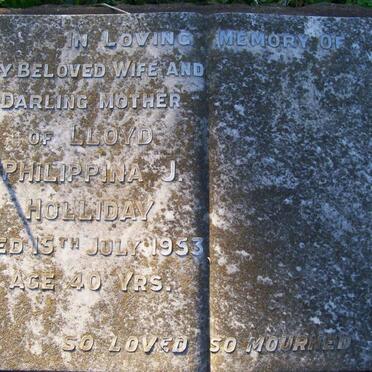 HOLLIDAY Lloyd Philippina J. -1953