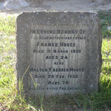 HOUSE Walter Fredeck -1932 &amp; France -1899