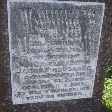 HOUGAARD Martin J. 1874-1941 &amp; Maria Elizabeth Jacoba HANEKOM 1891-1966