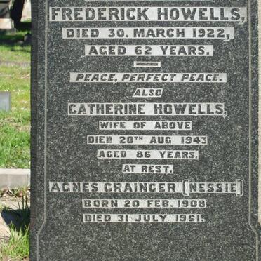 HOWELLS Frederick -1922 &amp; Catherine -1943 :: GRAINGER Agnes 1908-1961