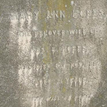 HOBBS Mary Ann -1897 :: HOBBS Maud A. -1900 