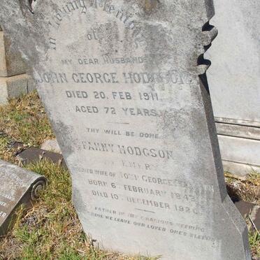 HODGSON John George -1911 &amp; Fanny 1843-1920