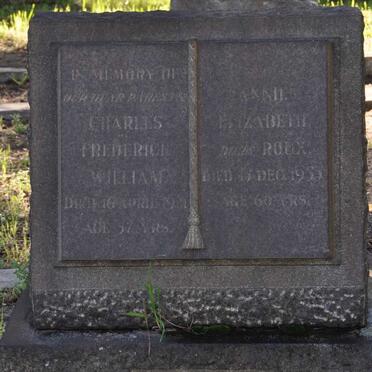 HOLM Charles Frederick William -1921 &amp; Annie Elizabeth ROUX -1935