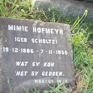 HOFMEYR Mimie nee SCHOLTZ 1886-1955